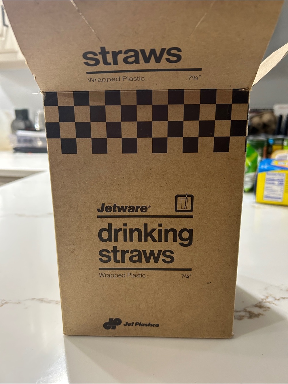 Box of Wrapped Drinking Straws